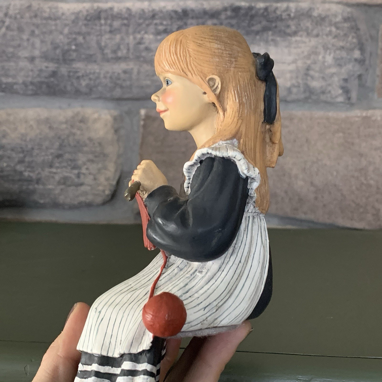 Vintage 8″ Scandinavian Nordic Girl Figurine Knitting