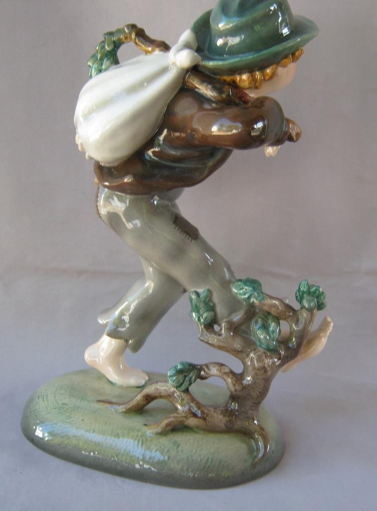 Vintage Keramos Dakon Porcelain Walking Vagabond Boy Figurine Vienna Austria