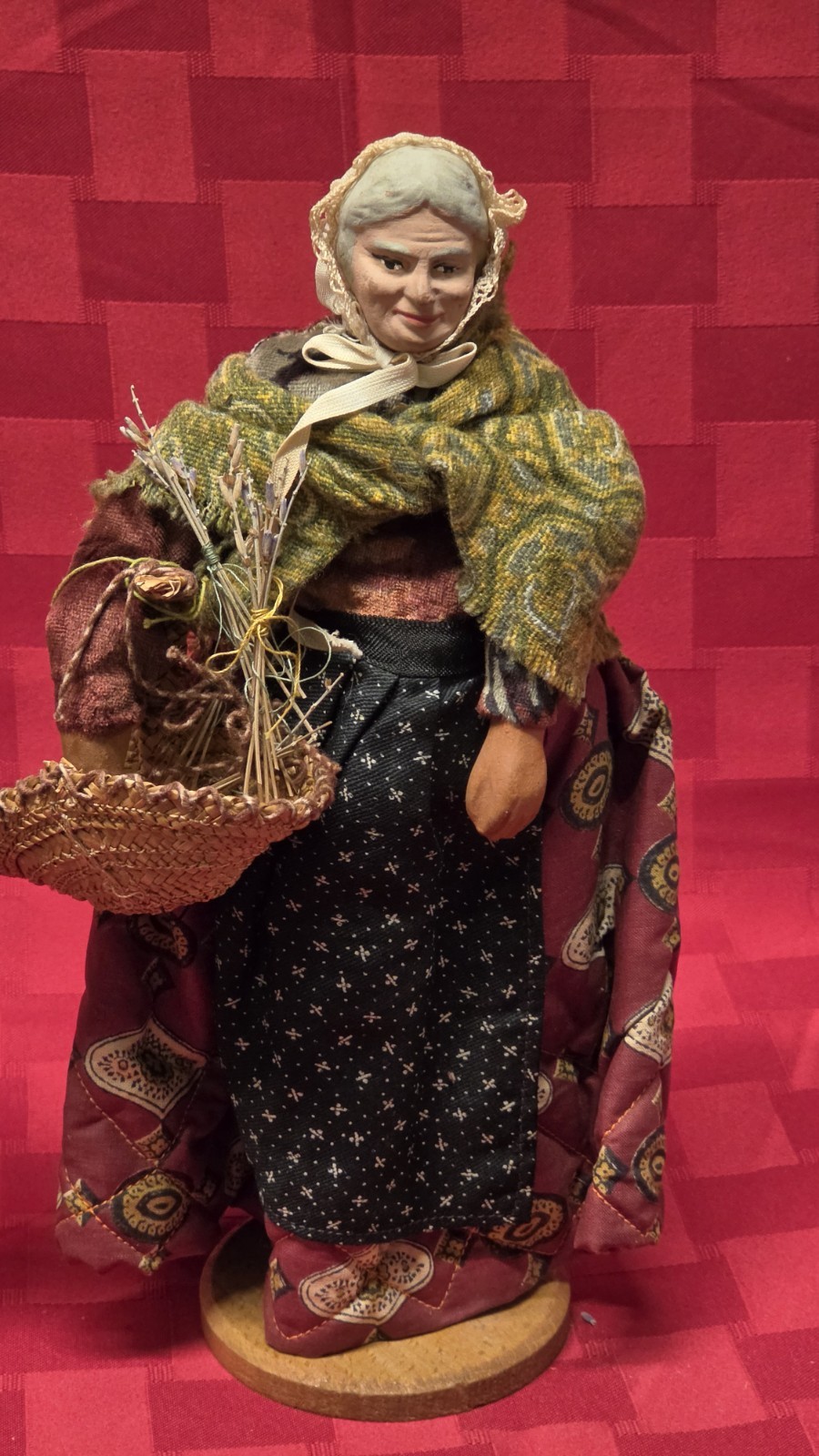 VINTAGE French Santon De Provence Figurine Folk Art Woman 10″ Made In France