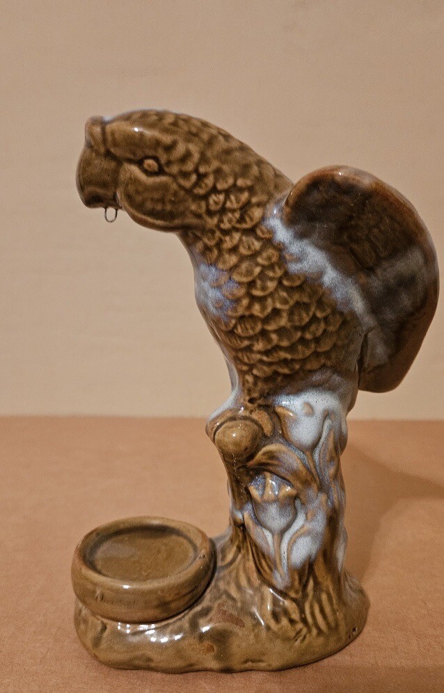 Vintage Glass Bird Statue Figure Avian Hollow Figure Approx 6-8″ Tall