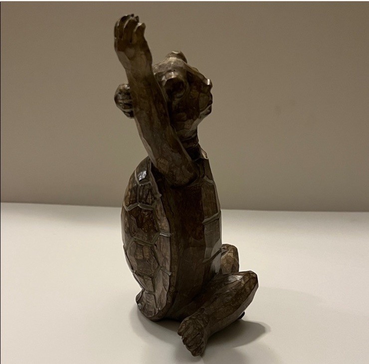 Rare Cracker Barrel Turtle Sculpture Yoga Pose