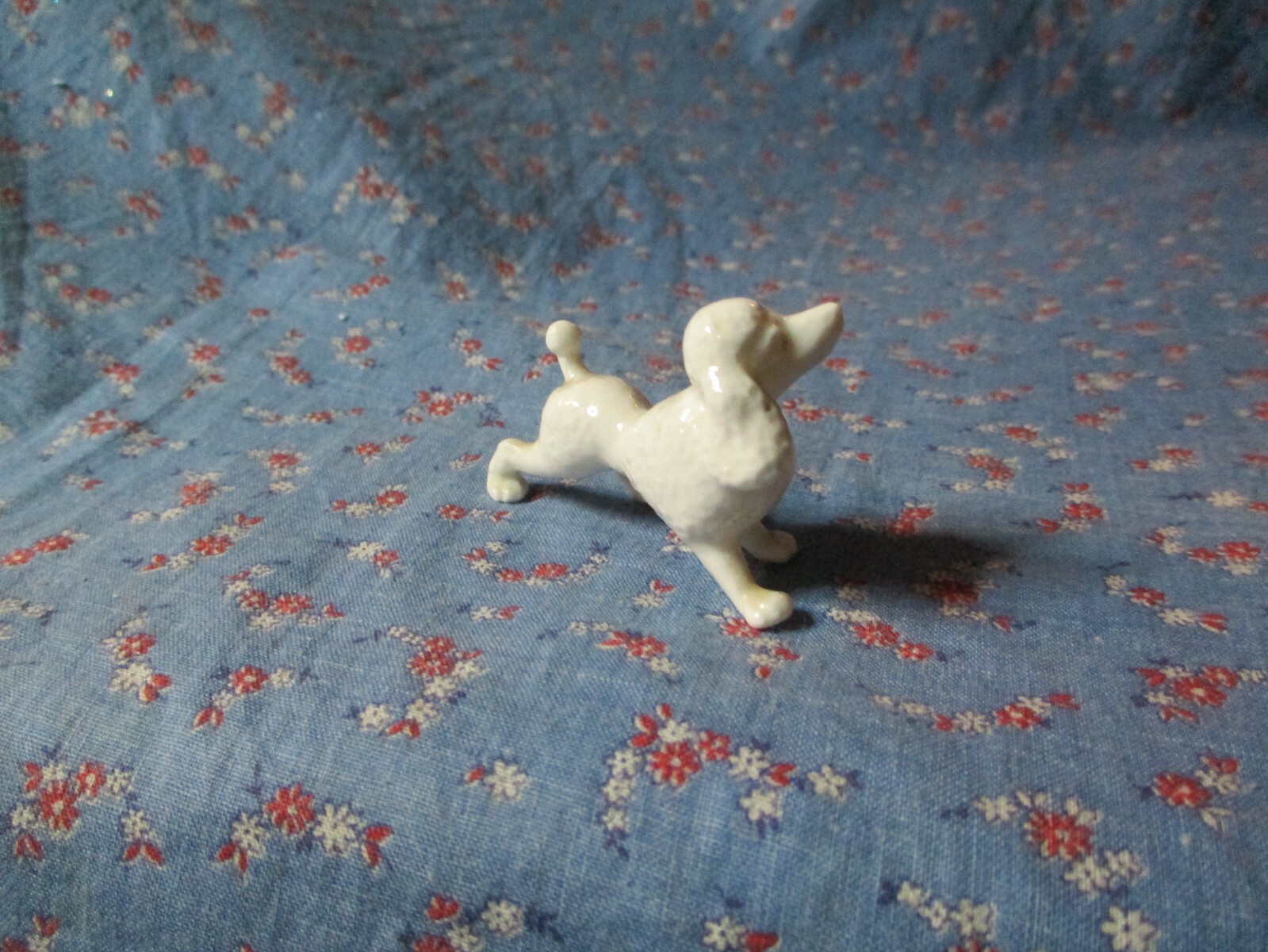 b. White Bone China Poodle 1 3/8 Inch High