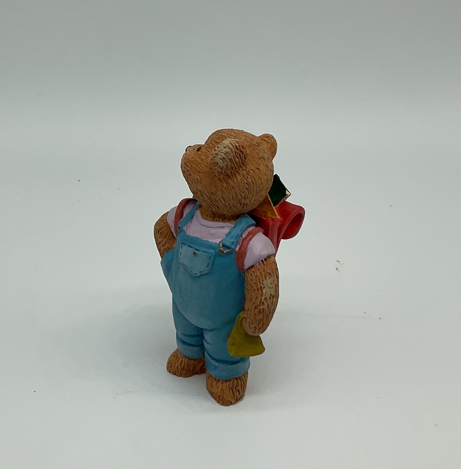 Teddy Bear Tales backpack bunny figurine 4″ overalls figure