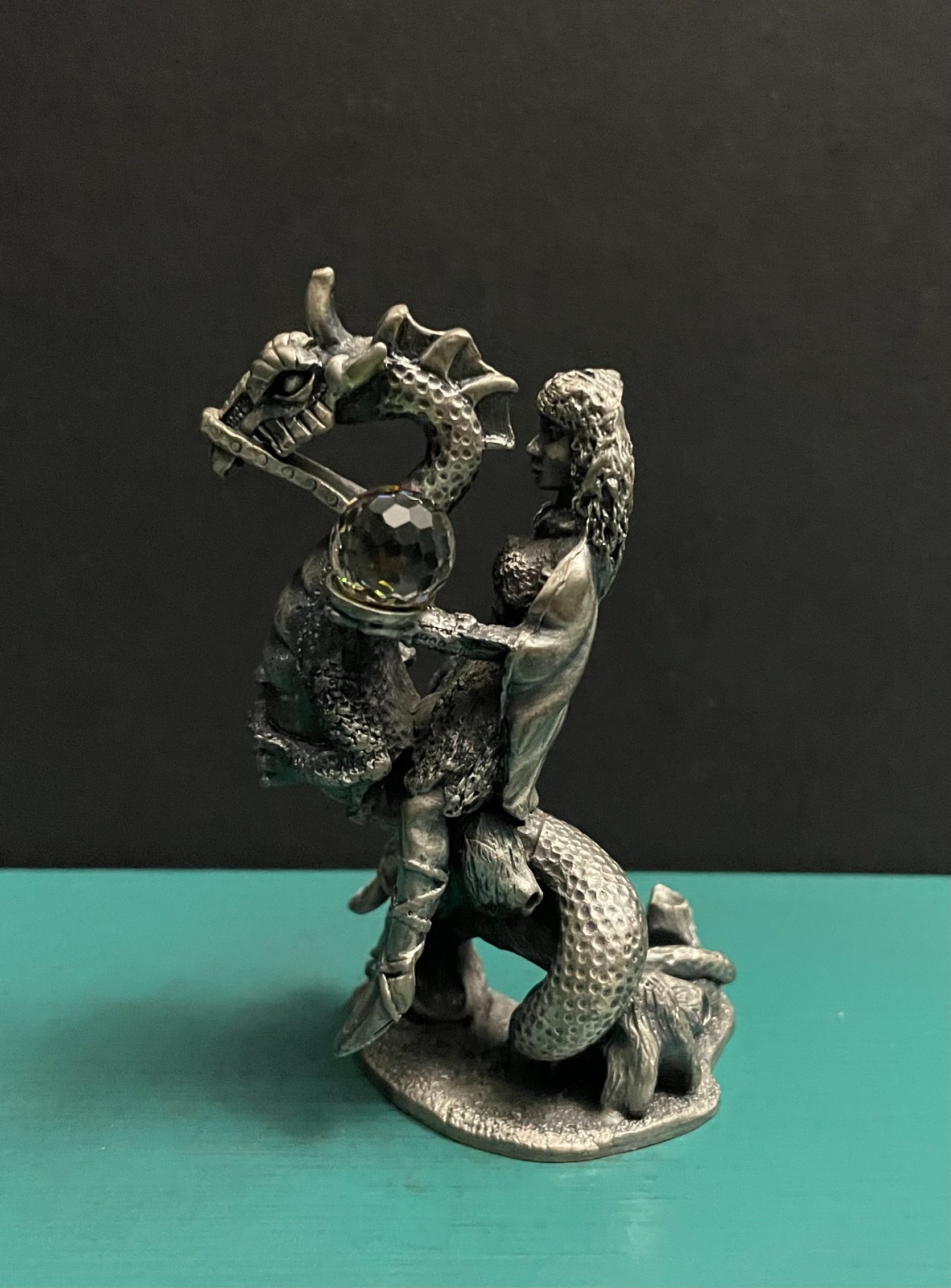 Tudor Mint WAPW Pewter Mythology Female Dragon Rider Fantasy Figurine GOT LOTR