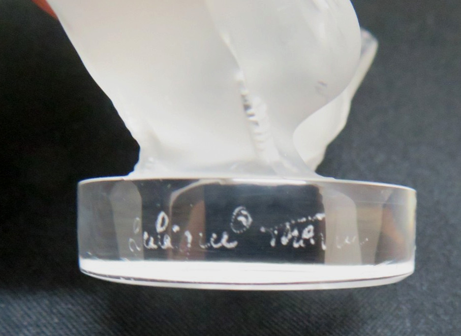 Lalique France Crystal LOVEBIRDS Figurine ~ Signed ~ As Is