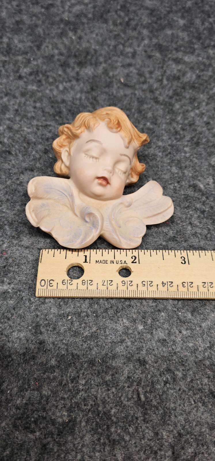 Vintage 1987 Scioto Ceramic Angel Cherub Wall Hangings Set Of 2 Sleepy Babies