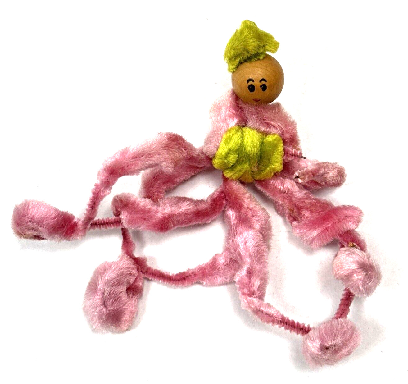 Vintage Chenille Pipe Cleaner Wire Octopus Lady Anthropomorphic