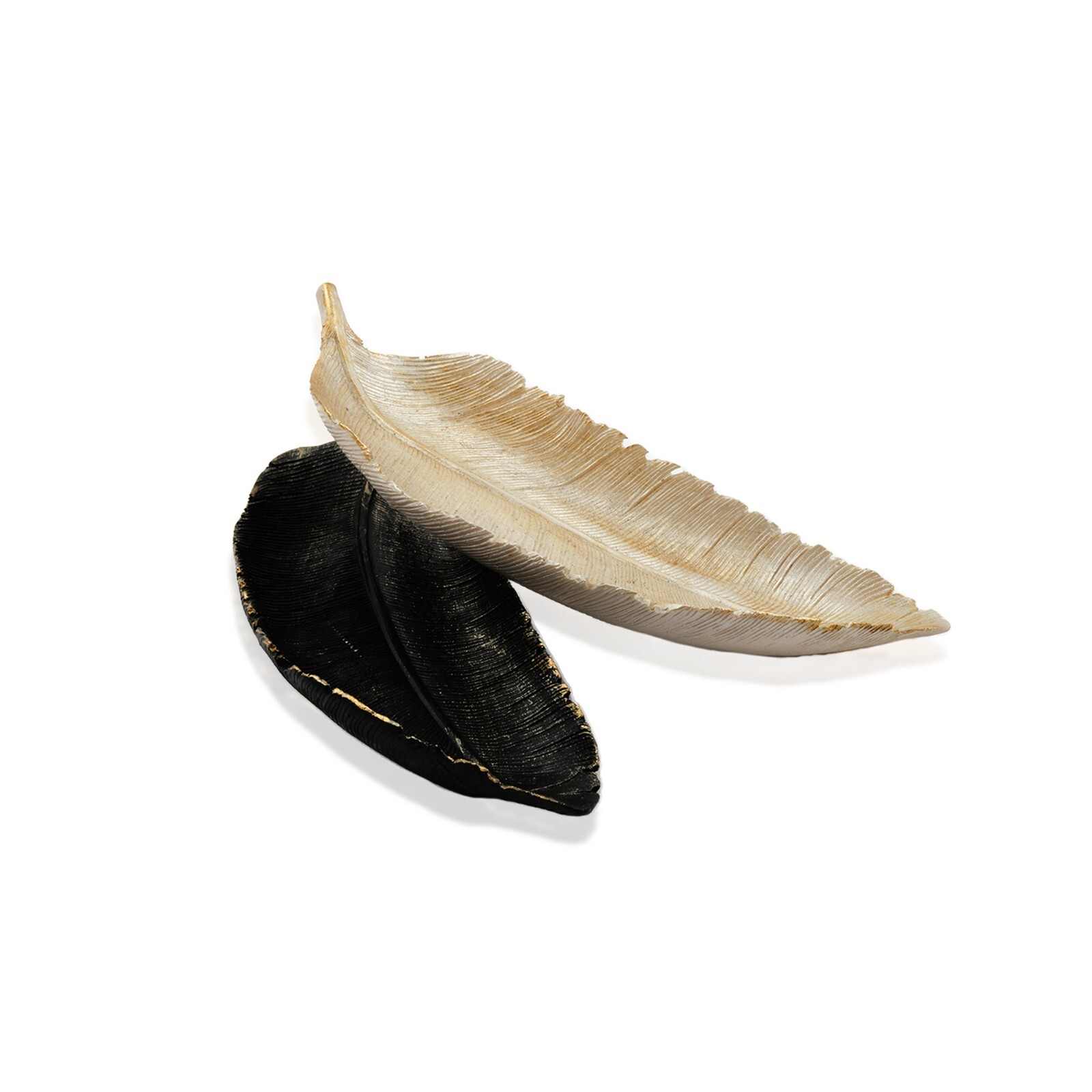 GiftWrapped Small Feather Plate Gold Silver and Black Color gft-wrppd100323