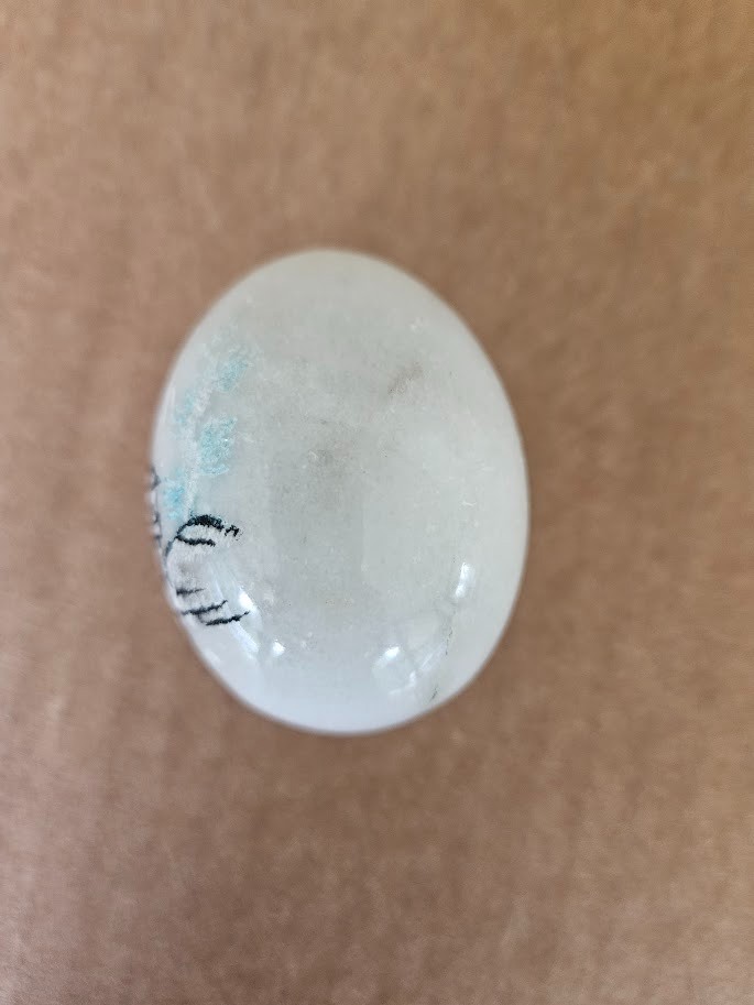 Vintage Alabaster Marble Egg Hand Carved Etched Painted with Stand