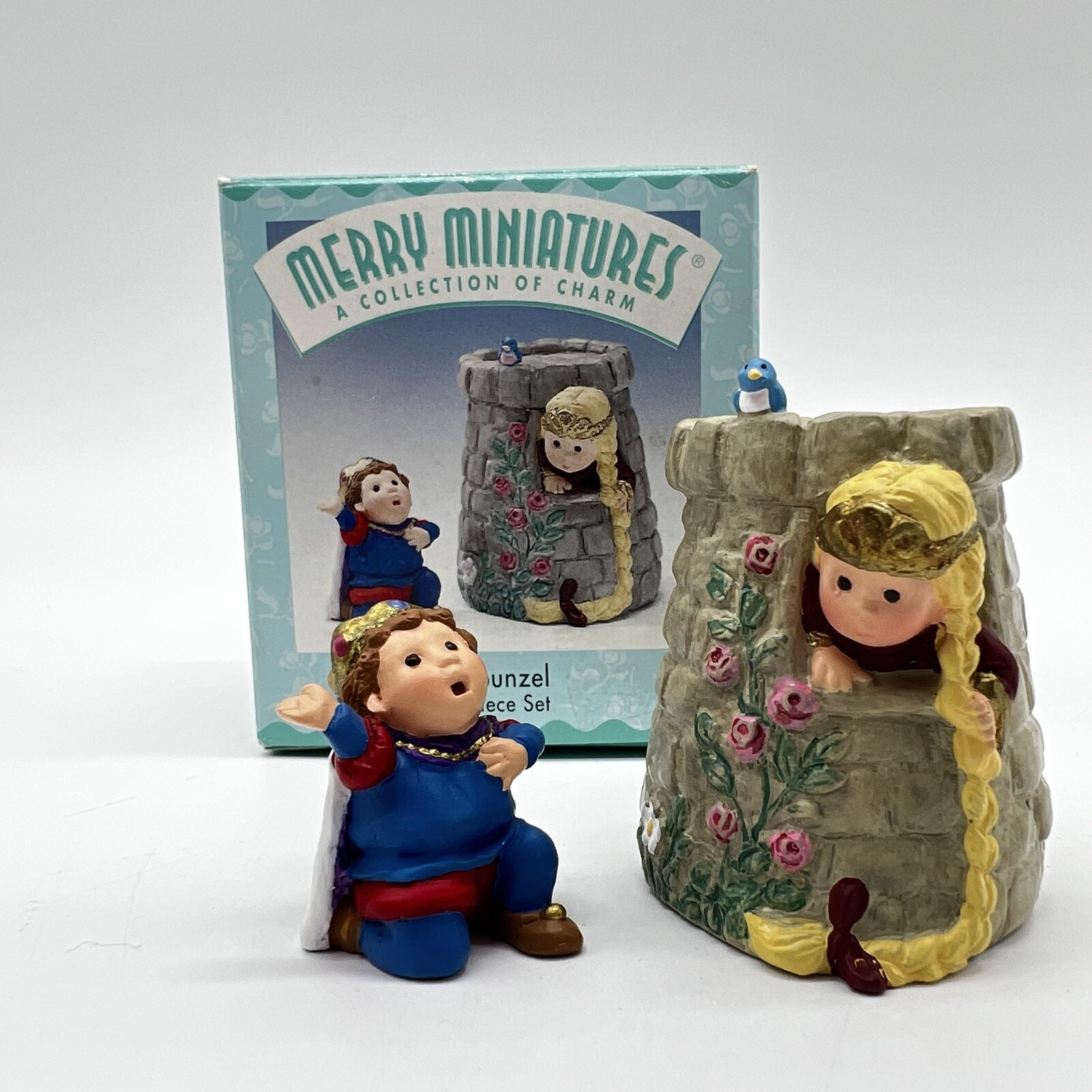 Hallmark Merry Miniatures Rapunzel 1998 Tower Prince Figurine Vintage Collect