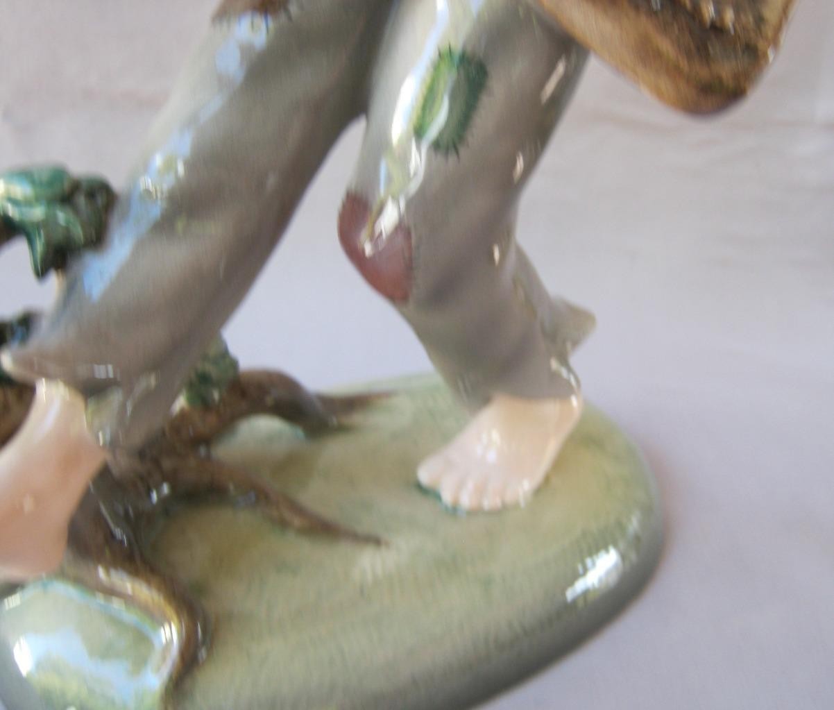 Vintage Keramos Dakon Porcelain Walking Vagabond Boy Figurine Vienna Austria