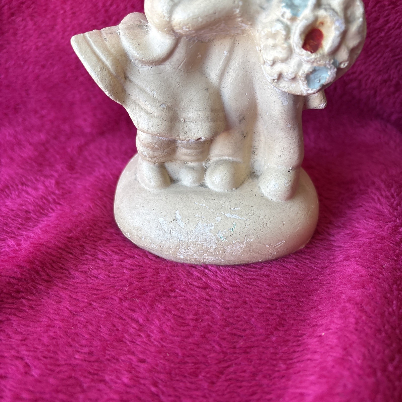 Vintage Chalkware Plaster Bride And Groom (2)