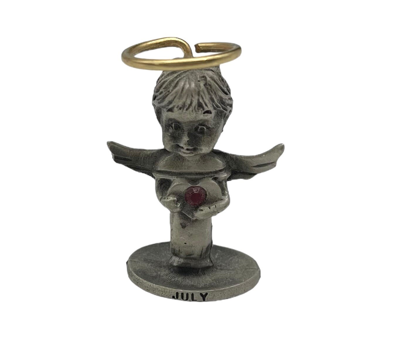Adorable Miniature Pewter Birthstone Angel Of The Month July