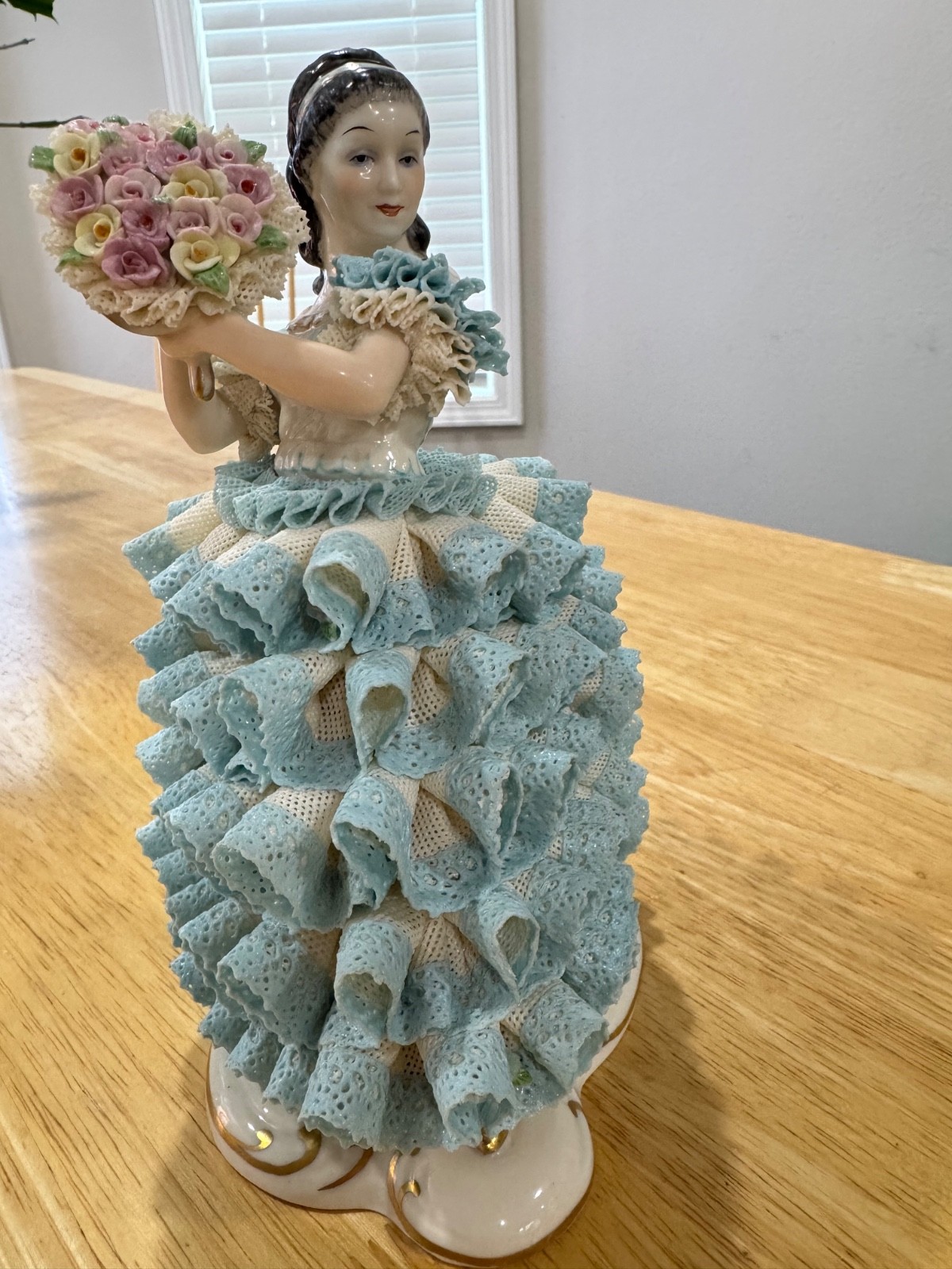 Rose of Tralee – Irish dresden Muller Volkstedt porcelain lace figurines