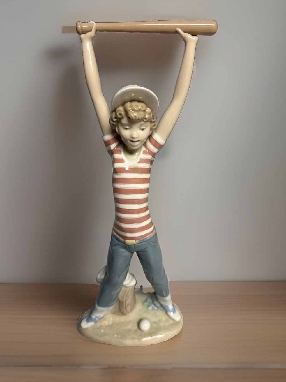 Vintage Lladro Can I Play Baseball Boy Porcelain Figurine 7610 Retired In 1990