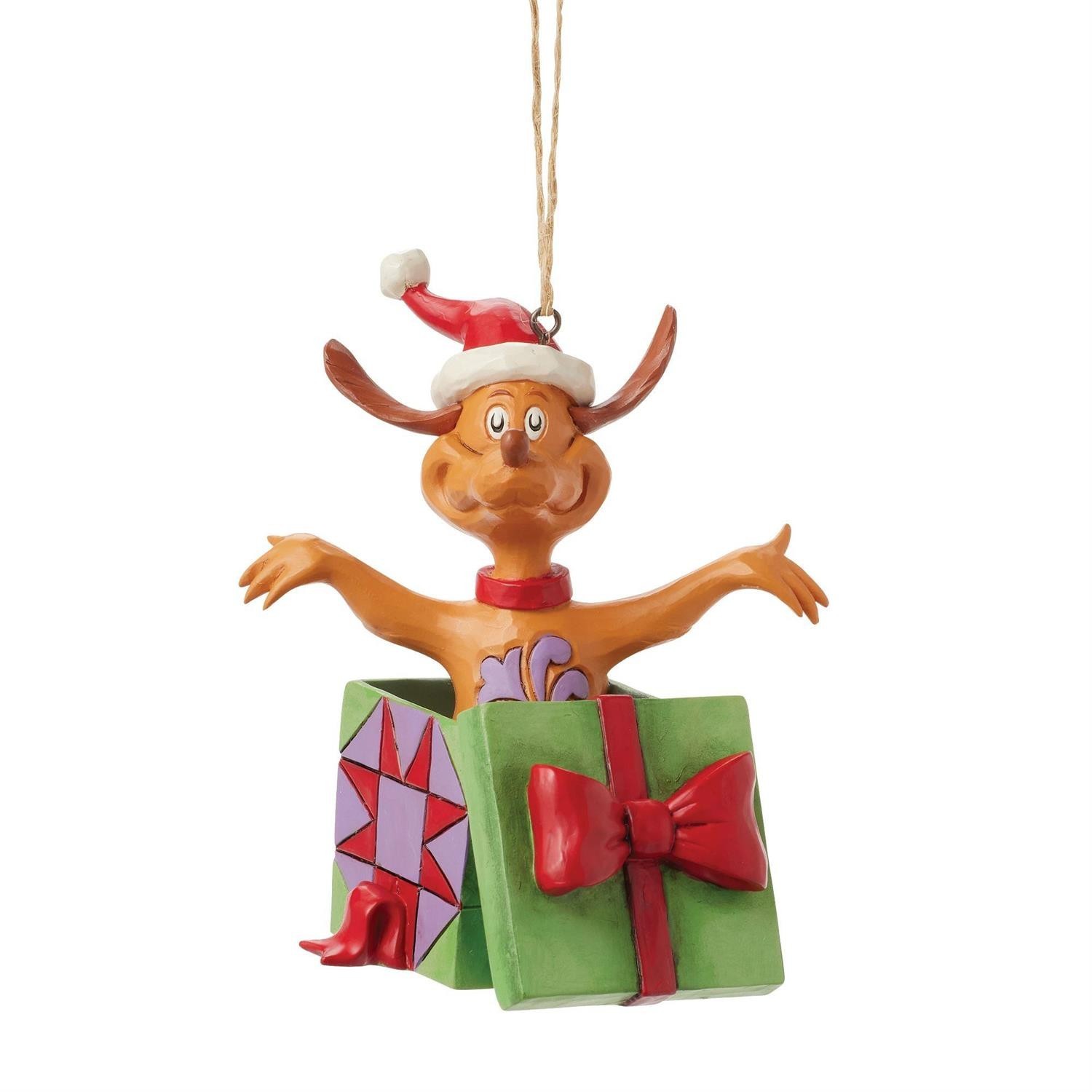 Jim Shore MAX IN PRESENT ORNAMENT 6017079 BRAND NEW Grinch