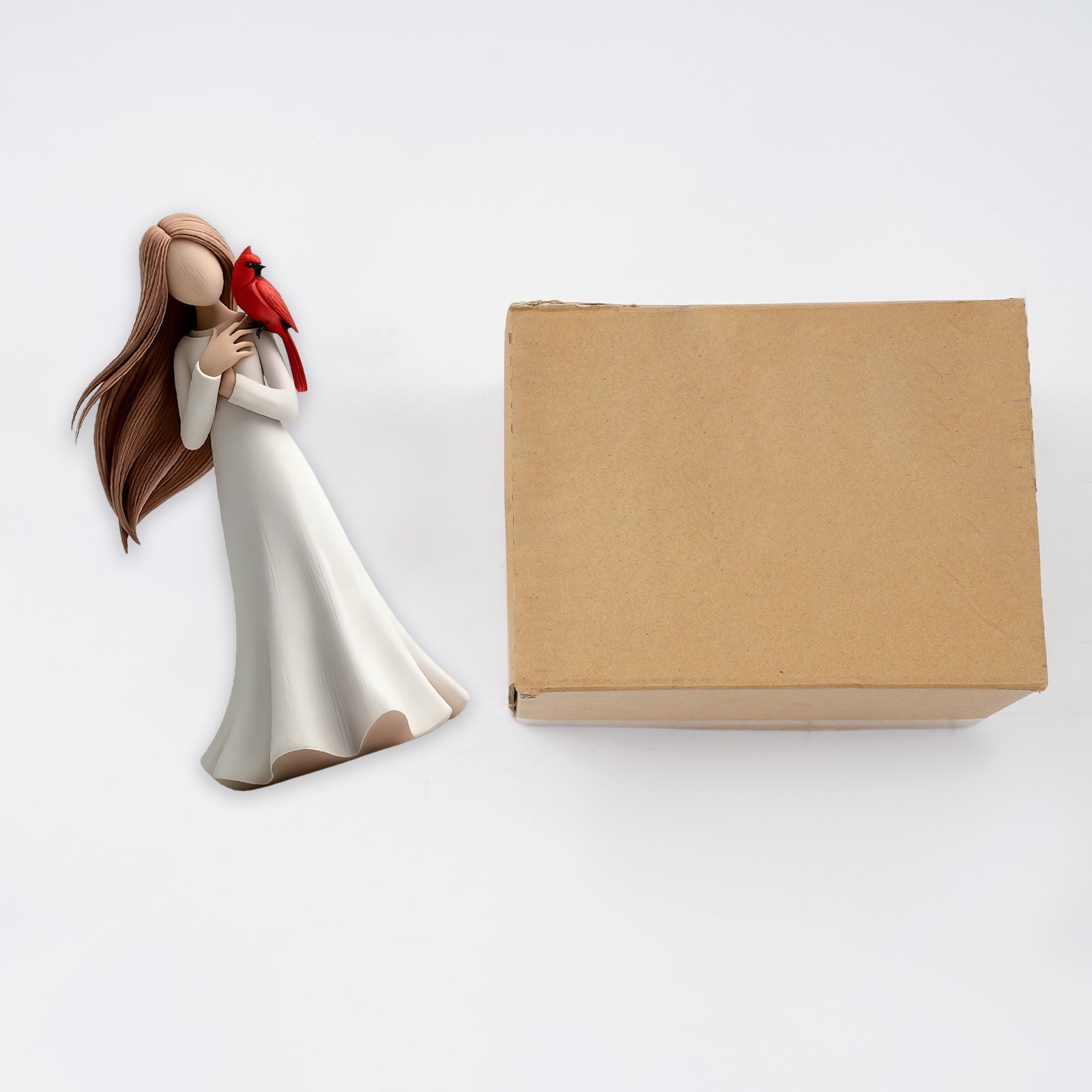 Cardinal & Angel Memorial Statue, Peace Remembrance Figurine Memorial Gift