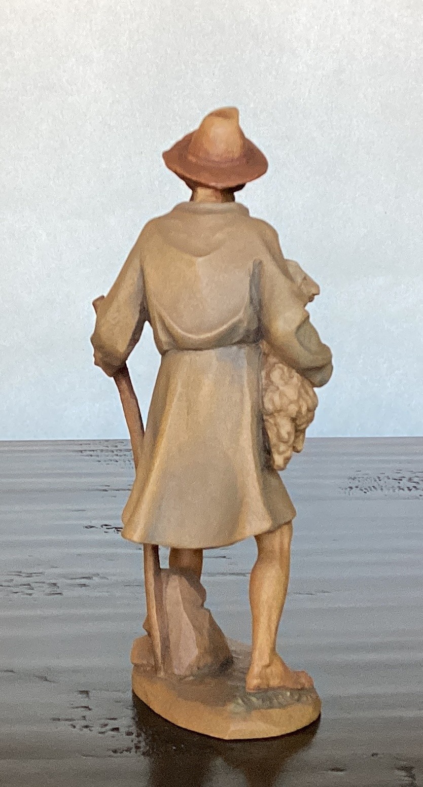 6″ SCALE VINTAGE ANRI KUOLT SHEPHERD w / SHEEP NATIVITY WOODCARVING