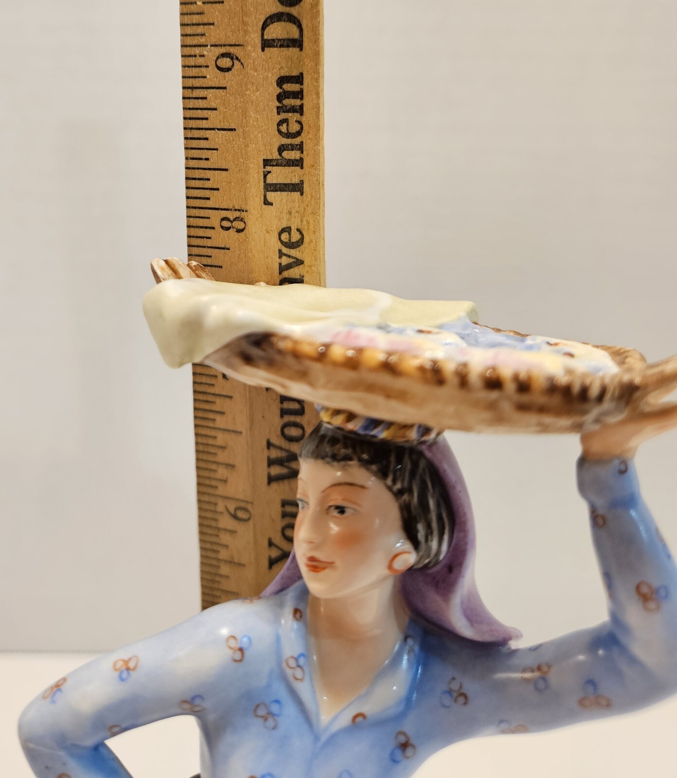 Vista Alegre Porcelain Figurine Douro Litoral Lady Basket Holding Fish Portugal