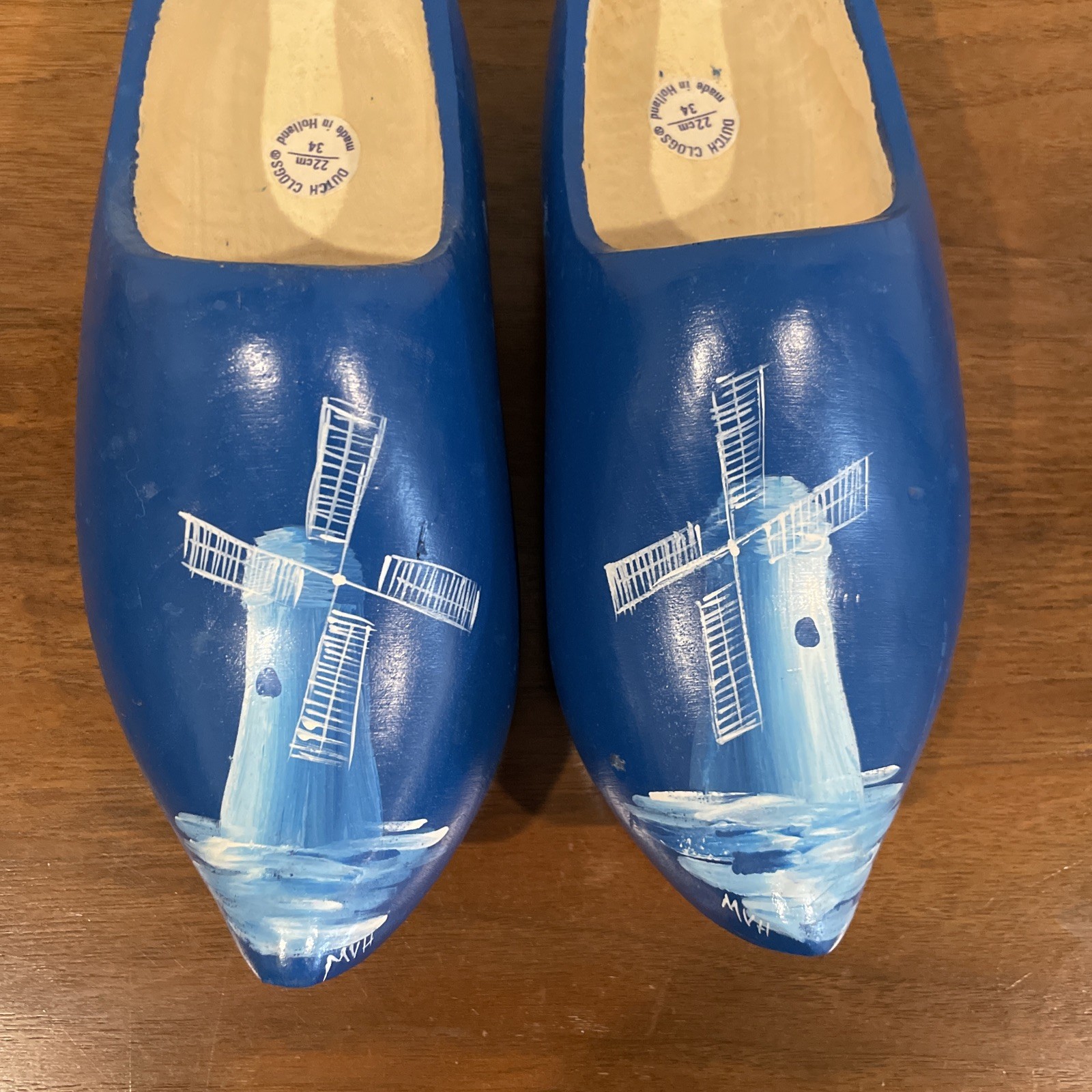 NWT Authentic Holland Hand Carved/Painted Wooden Shoes 22 CM, sz34
