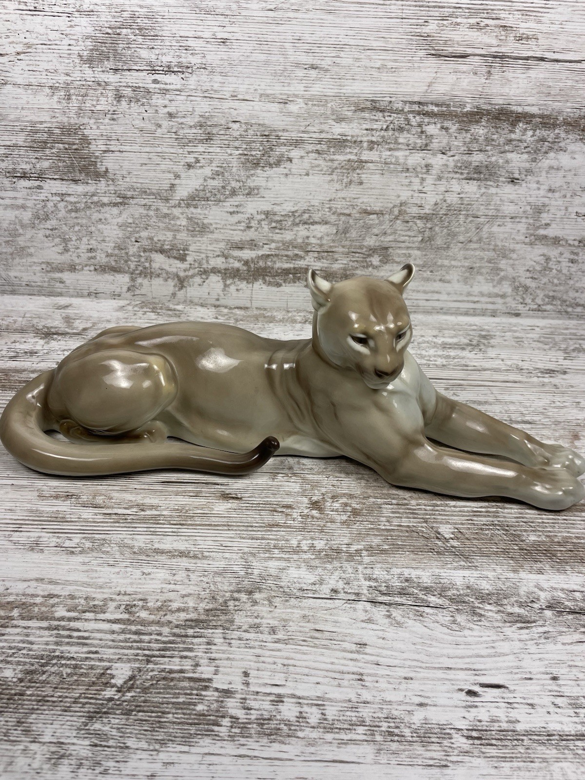 Nymphenburg Porcelain Puma- Mountain Lion Antique- Early 20th Century, Germany