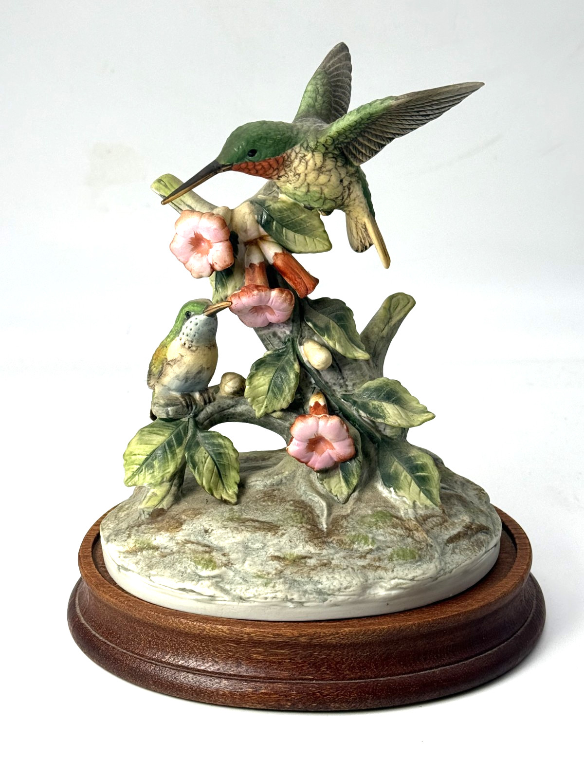 Exquisite Life LIke Andrea Sadek Hummingbird Birds Flowers Porcelain Statue