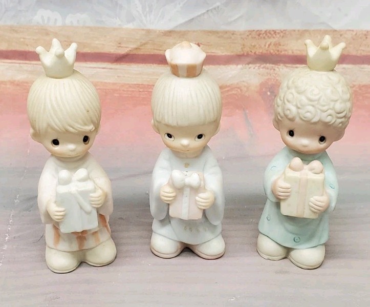 Precious Moments Wee We Three Kings Christmas Nativity 3pc 1982 Enesco E2395