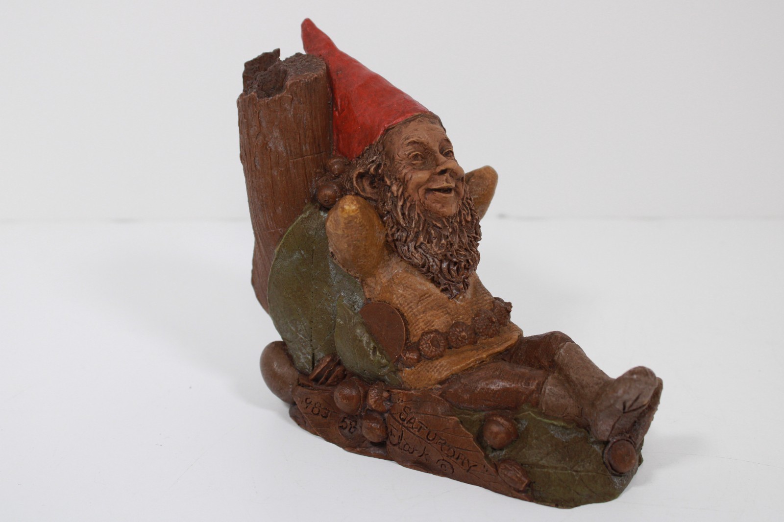 Tom Clark Vintage 1983 Saturday Gnome #58 Lying By a Tree Trunk Figurine