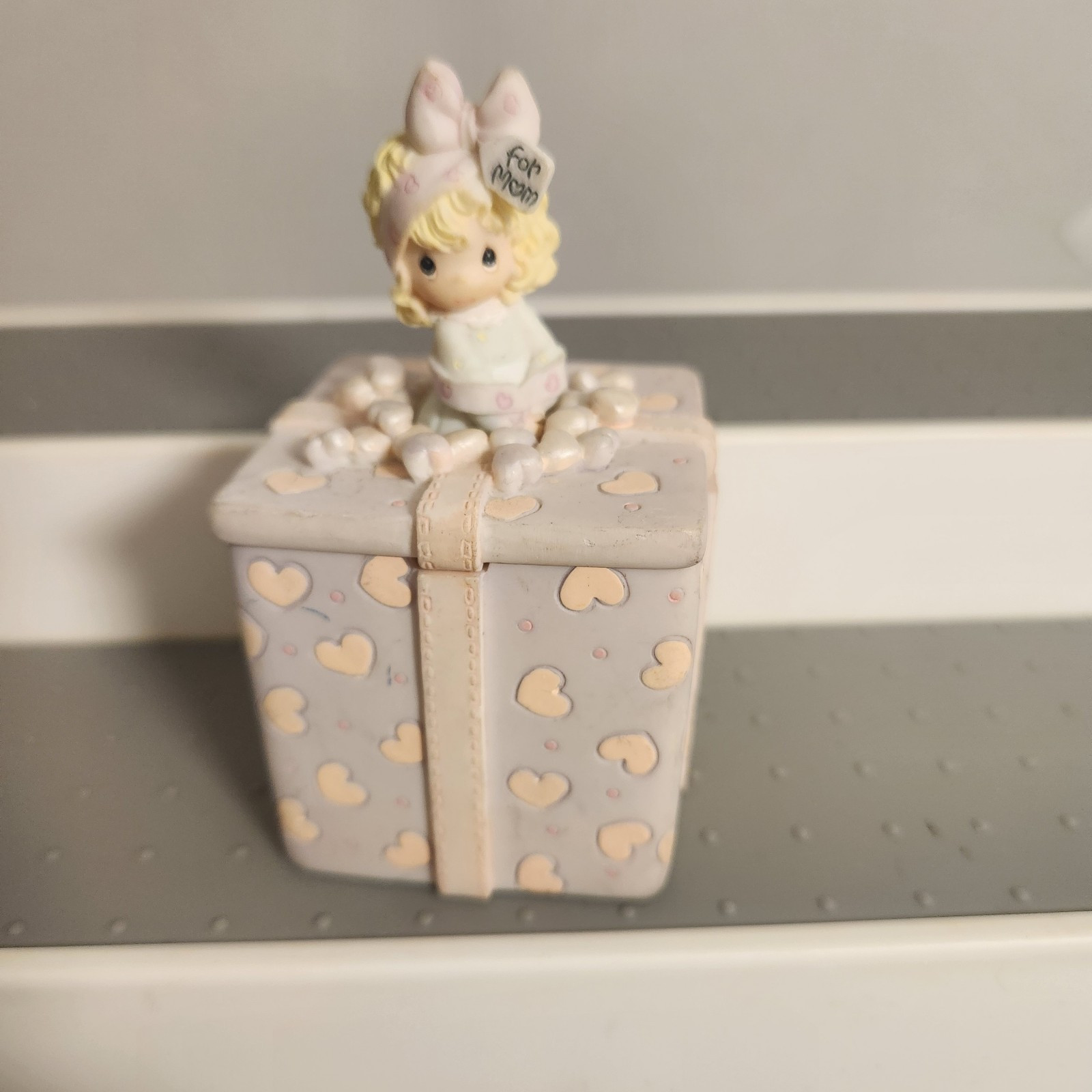 VTG Precious Moments For Mom Trinket Box With Flip Top Lid Mother Day Birthday