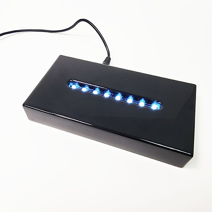 Gloss Black LED Lighted Display Base for Crystal Glass Acrylic Awards – USB/AC