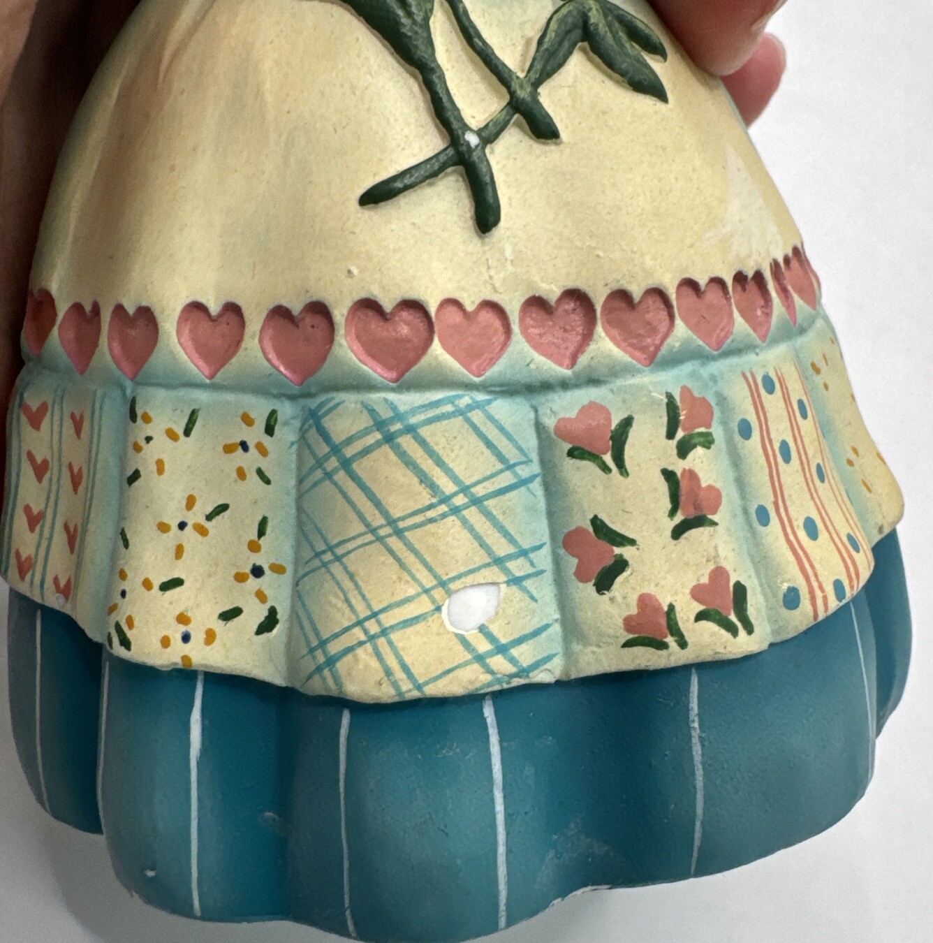 VTG Jim Shore Miranda Easter Bunny Rabbit Blue Dress W/ 💕& Flowers READ