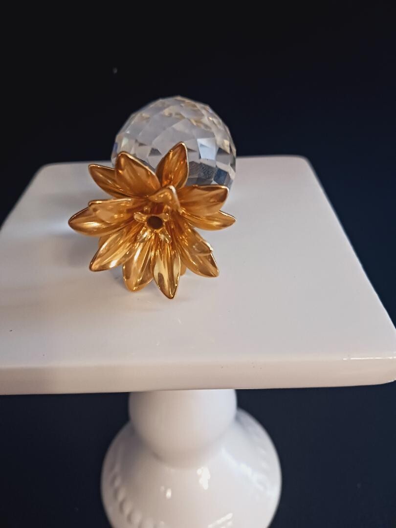 Swarovski Pineapple Gold Toned Leaves 2 1/2″ #012726 No Box Vintage, Max Schreck