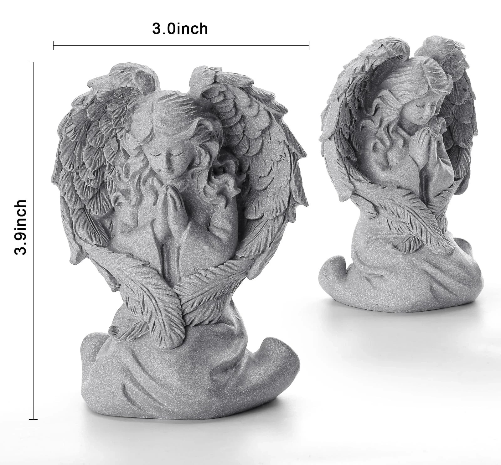 Praying Angel Figurine Sculpted Hand-Painted Figurine Angel Wings Statue, Home