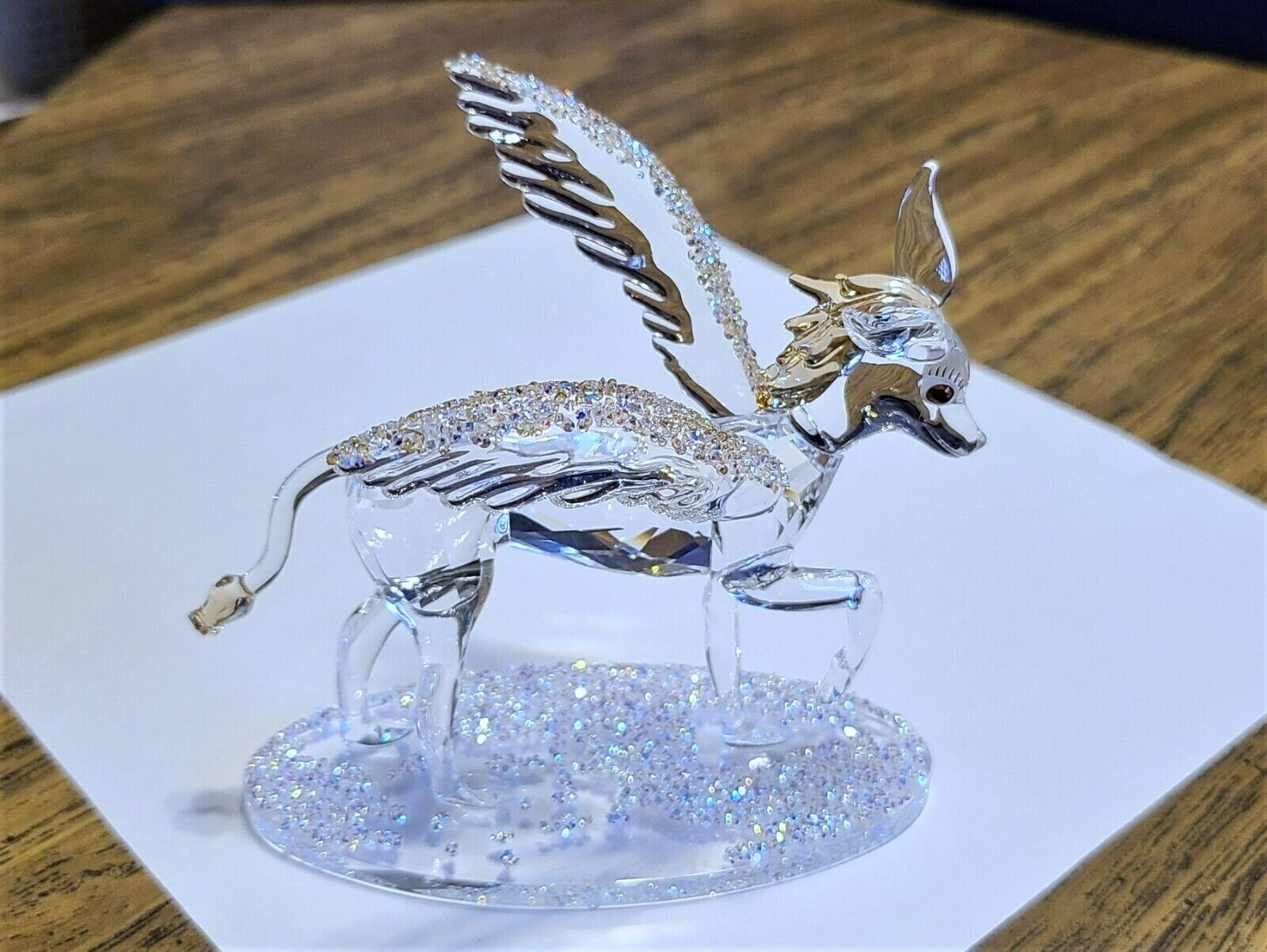 🪽 Swarovski Crystal *SIGNED* 2019 Winter Sparkle Mythical Grazelle Figurine NIB