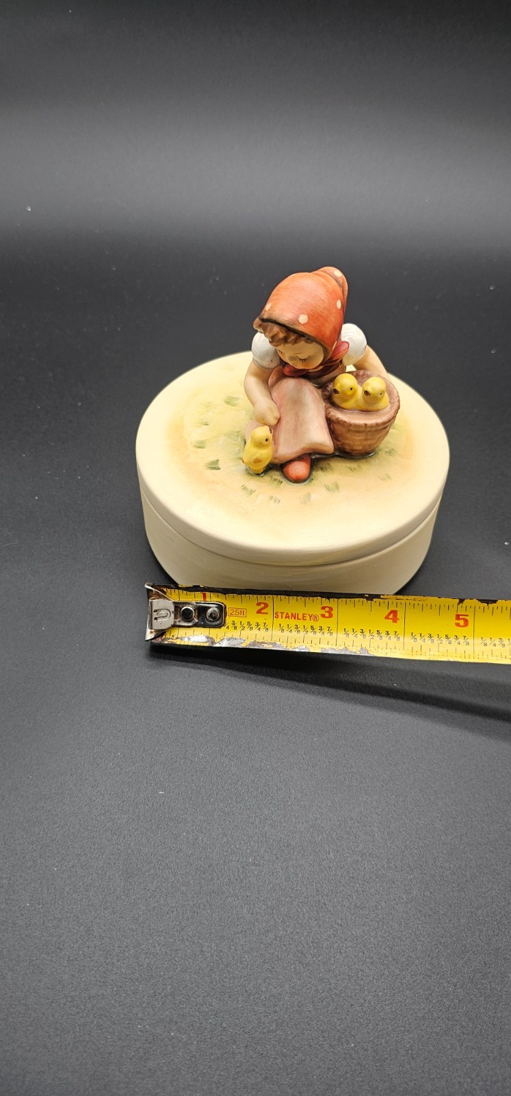 Vintage Hummel GOEBEL Chick Girl Trinket storage Box 5 1/4” Wide X 5 1/2” Tall