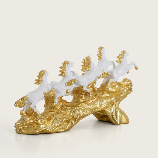 7 Running Horse, Horse Art Sculpture, For Success & Wealth, Good Luck Home Decor