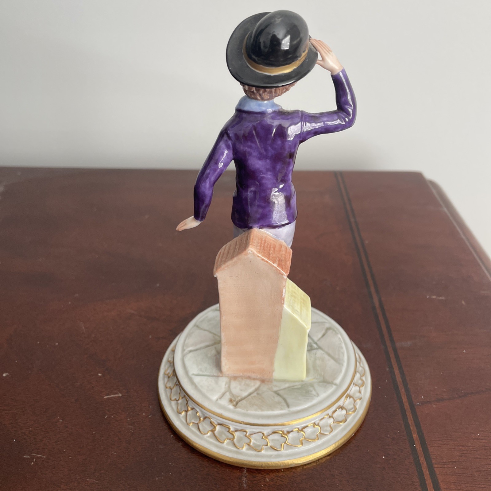 Vintage Capodimonte 6” Porcelain Young Boy Street Performer Figurine Italy