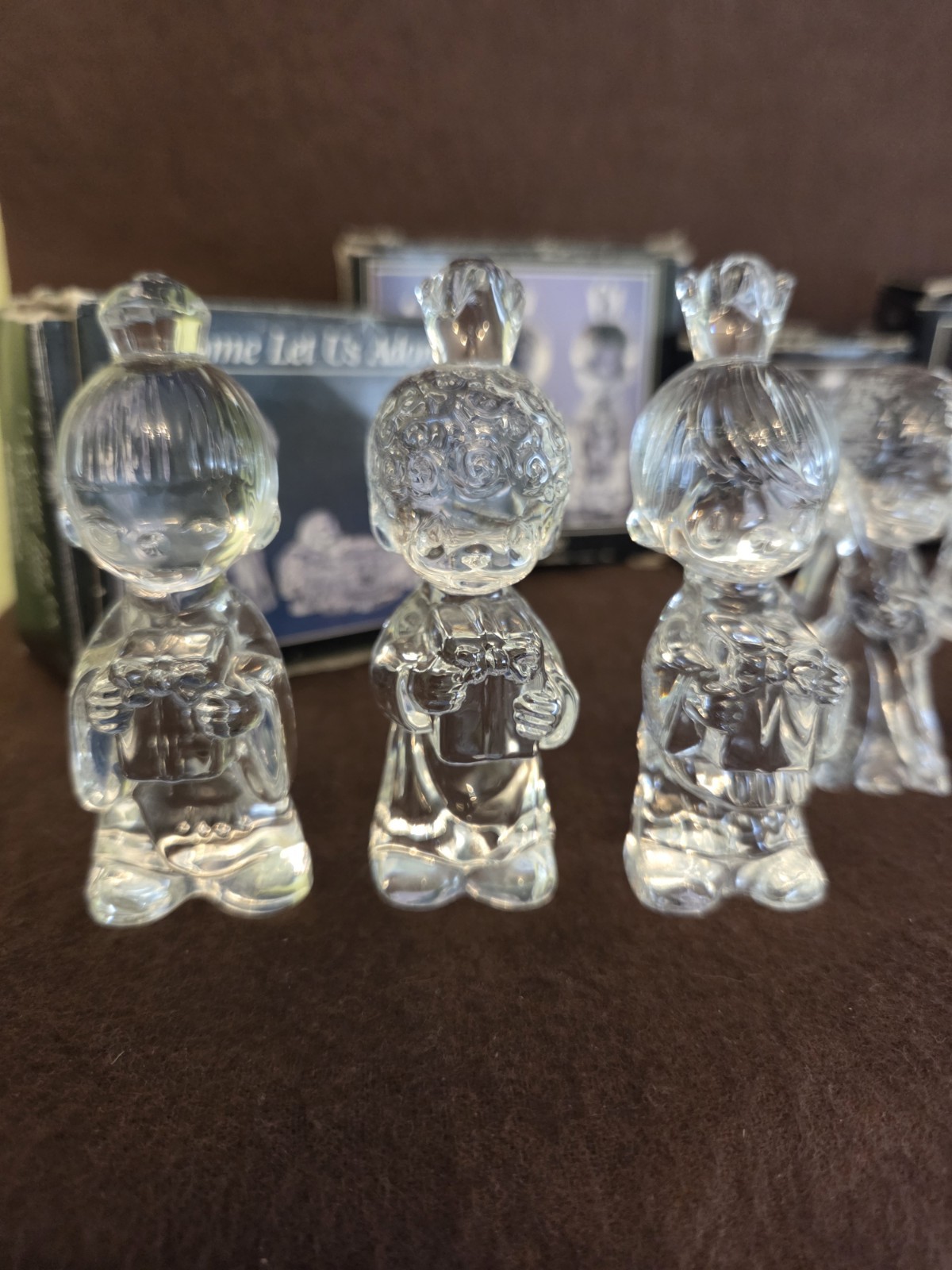 Vintage Precious Moments Crystal Clear Nativity Set Religious Set 10 Pieces