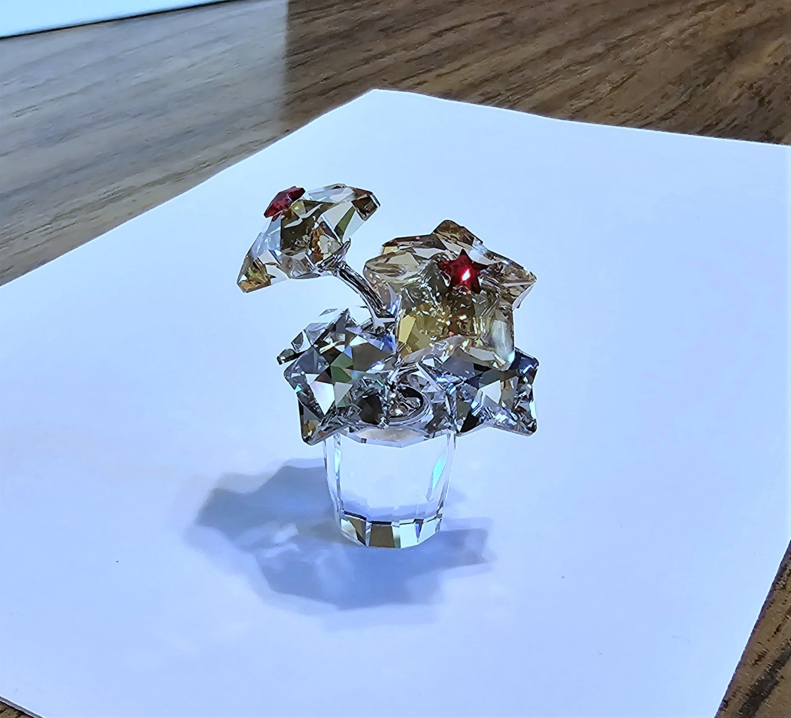 🌟 Swarovski Crystal 2009 L.E., Small, Star Blossom Flowers in Pot Figurine, NIB