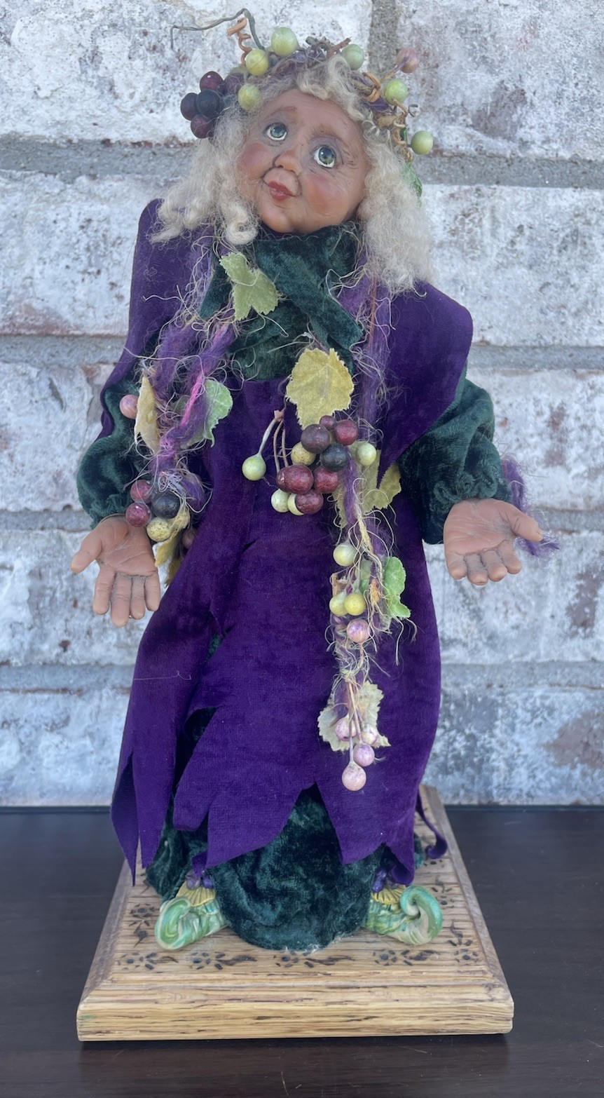Fantasy Folk Art Doll Figurine Linda Kortman Schreiber 12” Whimsical Woman 2006