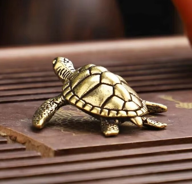 Brass Turtle Figurine Small Animal Statue Table Office Home Decoration Toy Gifts