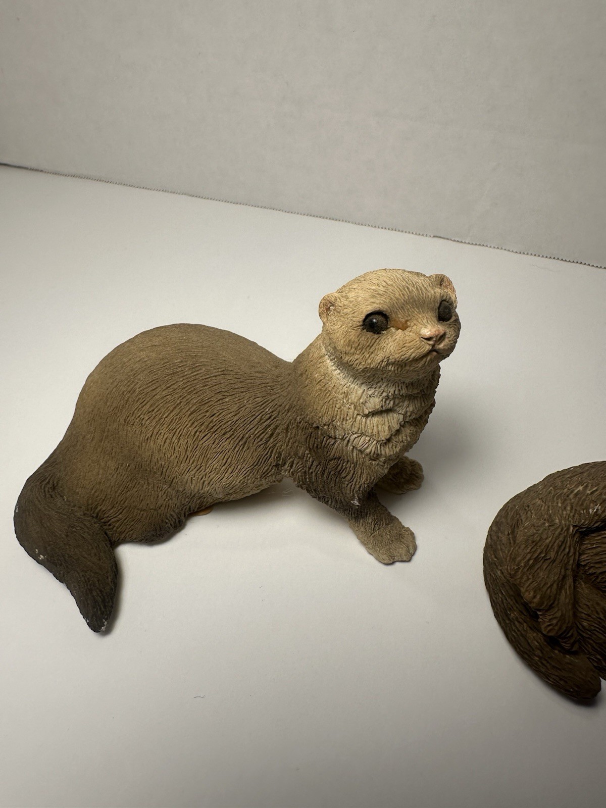 Vintage Sea Otter Ferret Figurines United Design Corp Stone Critters 80’s