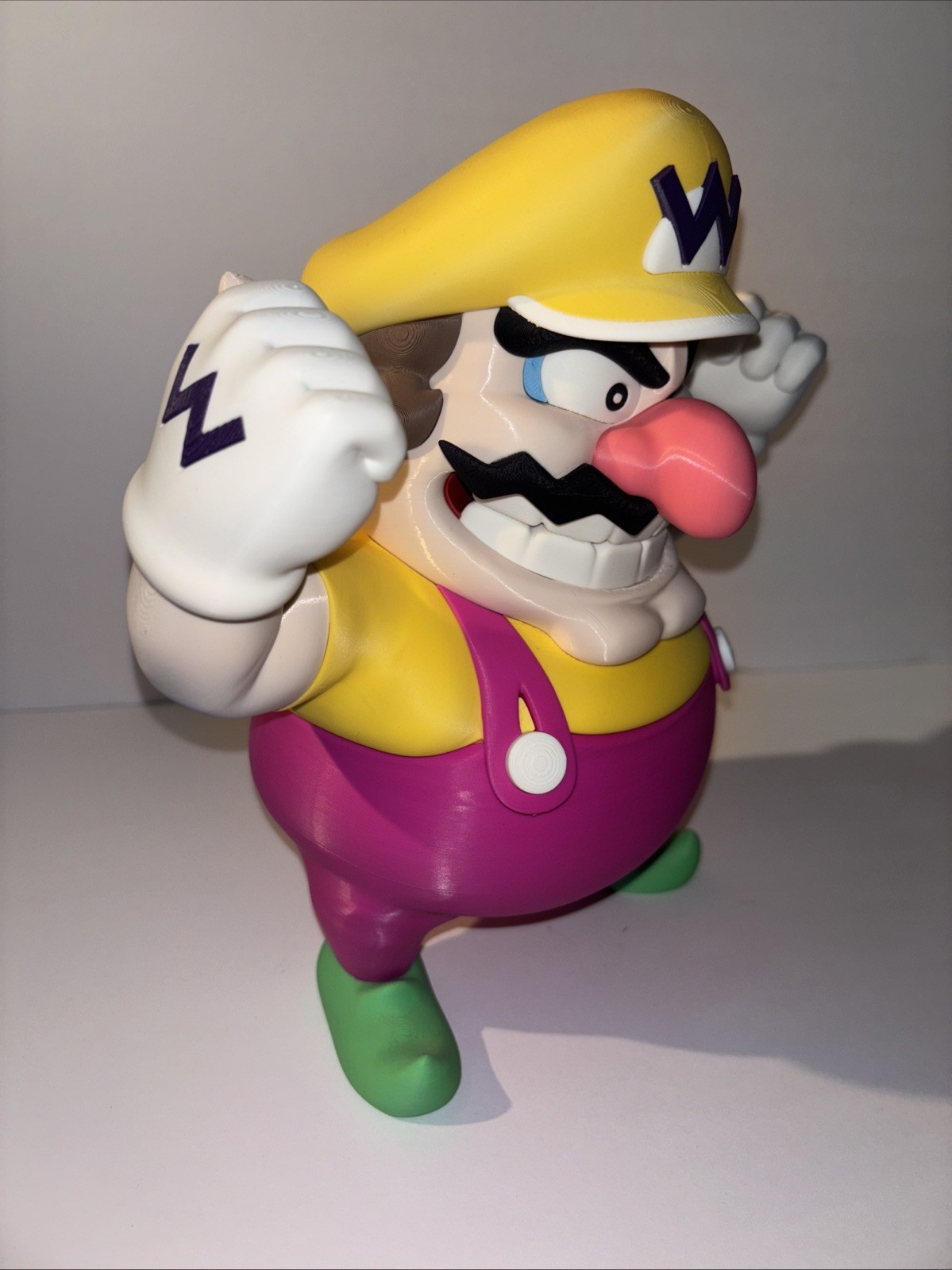 LARGE WARIO FIGURE STATUE 9.5 INCHES TALL BY 9.5 WIDE HEAVY SUPER MARIO BROS BIG