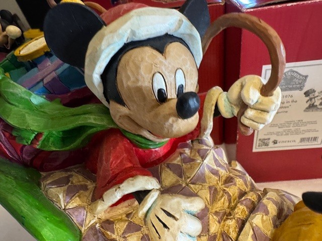 Jim Shore Disney Mickey Pluto Christmas Sleigh Laughing All The Way 4005626