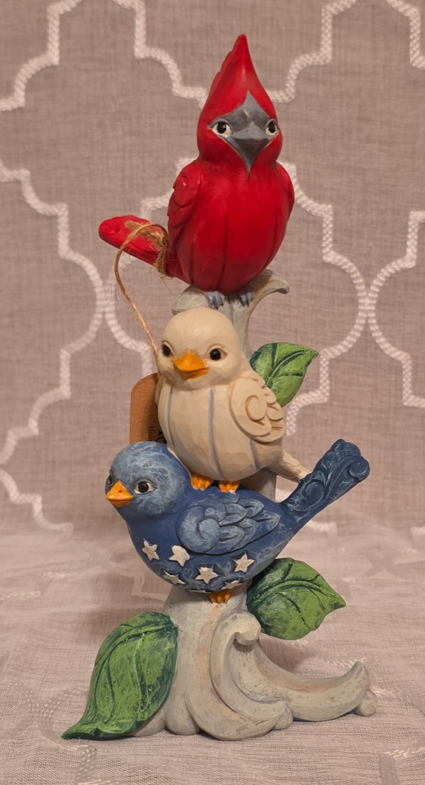 Jim Shore 6006441 “Red, White & Blue Birds of Happiness” Stacked Patriotic – NEW