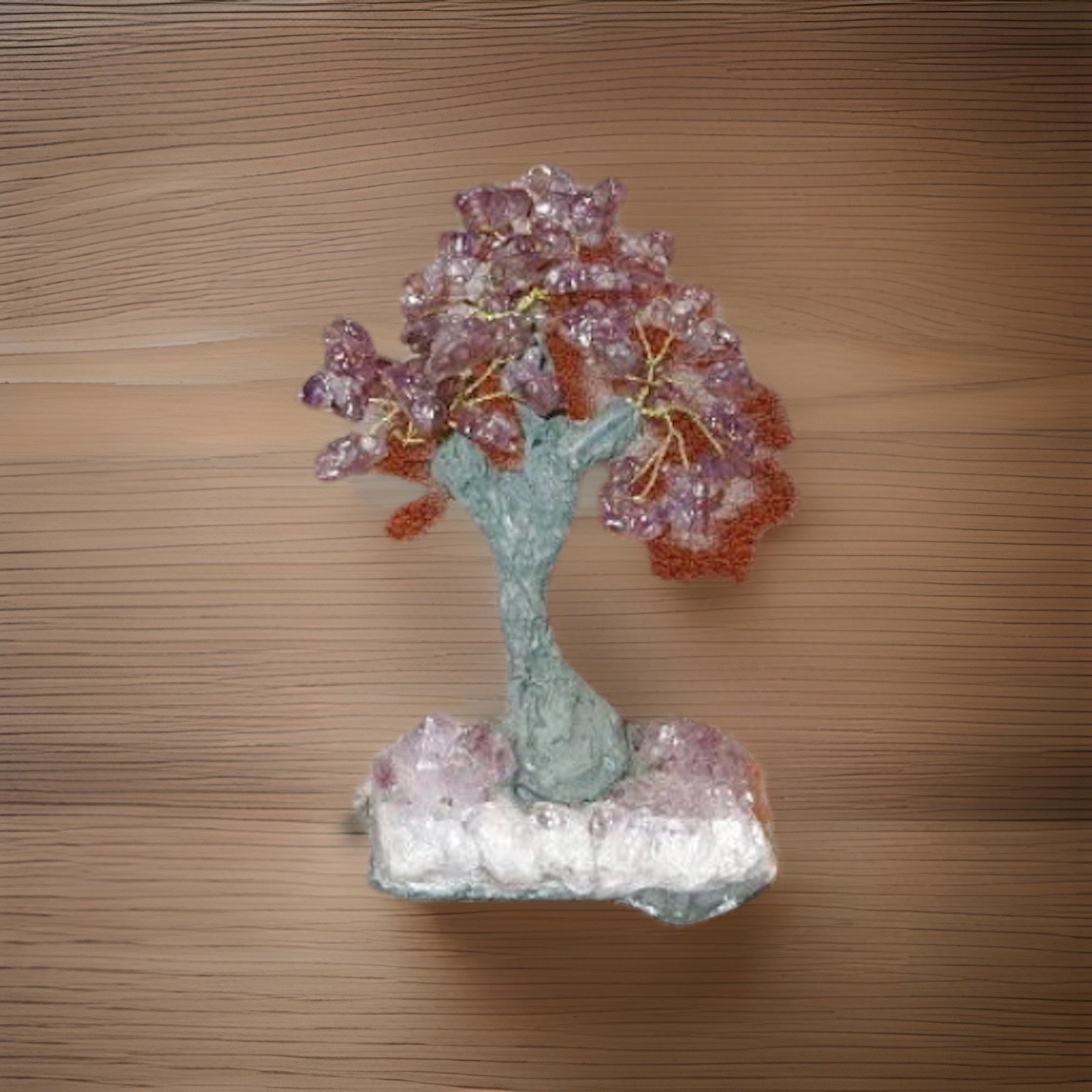 Amethyst Bonsai Tree Of Life Gemstones Crystal Base Copper Wire Metaphysical