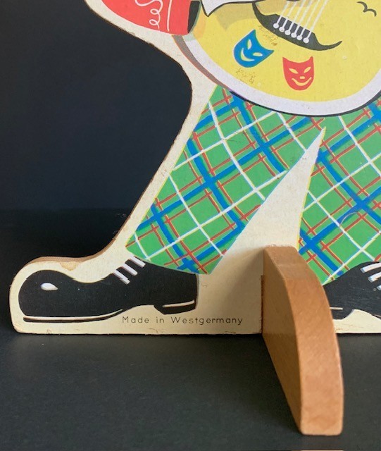 VTG Two Sided Hand Painted Wood Clown – Made in West Germany