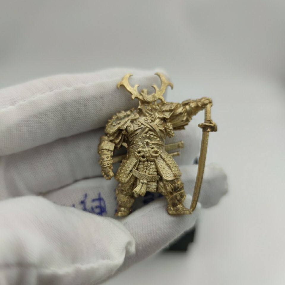 1.8″Solid Brass Original Color Japanese Shogun Samurai Soldier Model Ornament