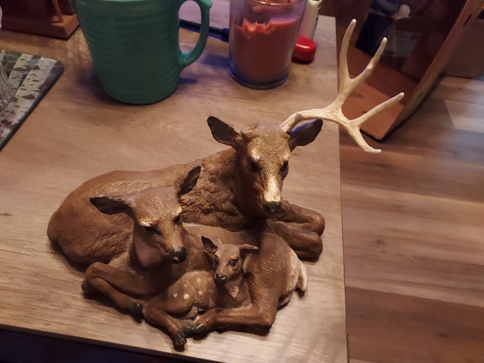 Vintage Home Interior Deer Family In Tact Buck,Doe,and Foe Collectible Figurine