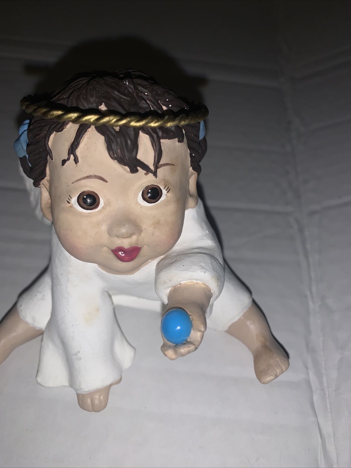 4 Vtg Ethnic ceramic Angel Sandy Doll figurines Birthstone July Dec. Nov Sept